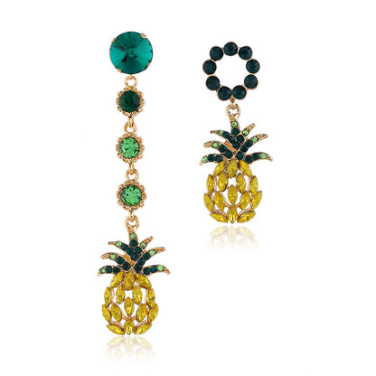 Fashion Statement Pineapple Asymmetric Earrings