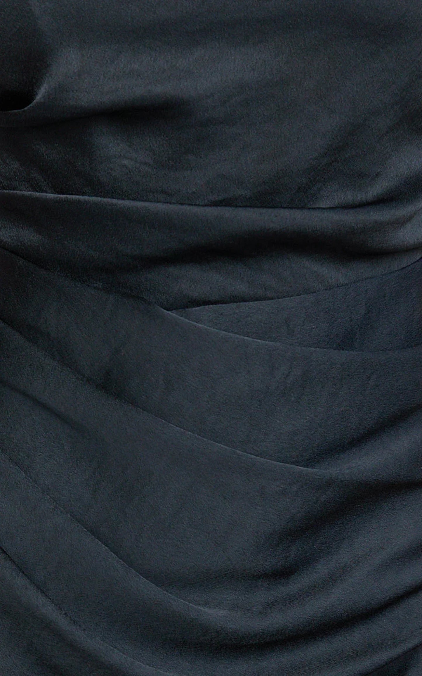 Rumi Midi Dress - Rushed Bodiest Satin Dress in Navy