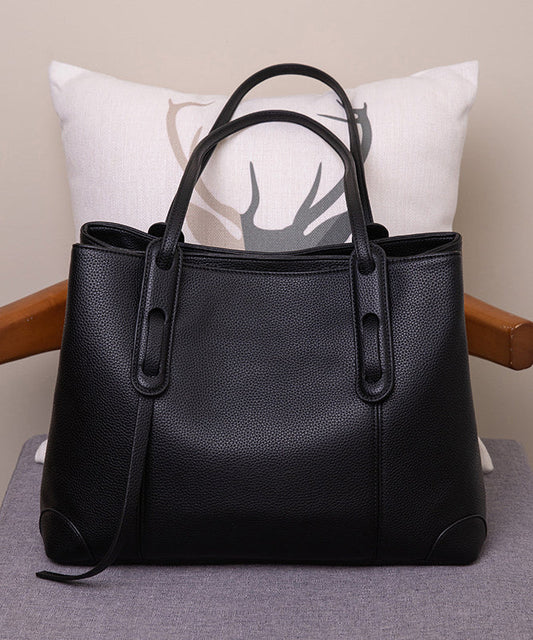 Simple Black Coffee Large Capacity Faux Leather Shoulder Bag