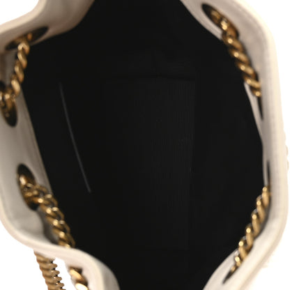 Lambskin Matelasse Monogram Joe Nano Bucket Bag Crema Soft