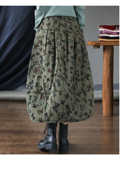 Vintage Patchwork Floral Large Thermal A-Line Skirt