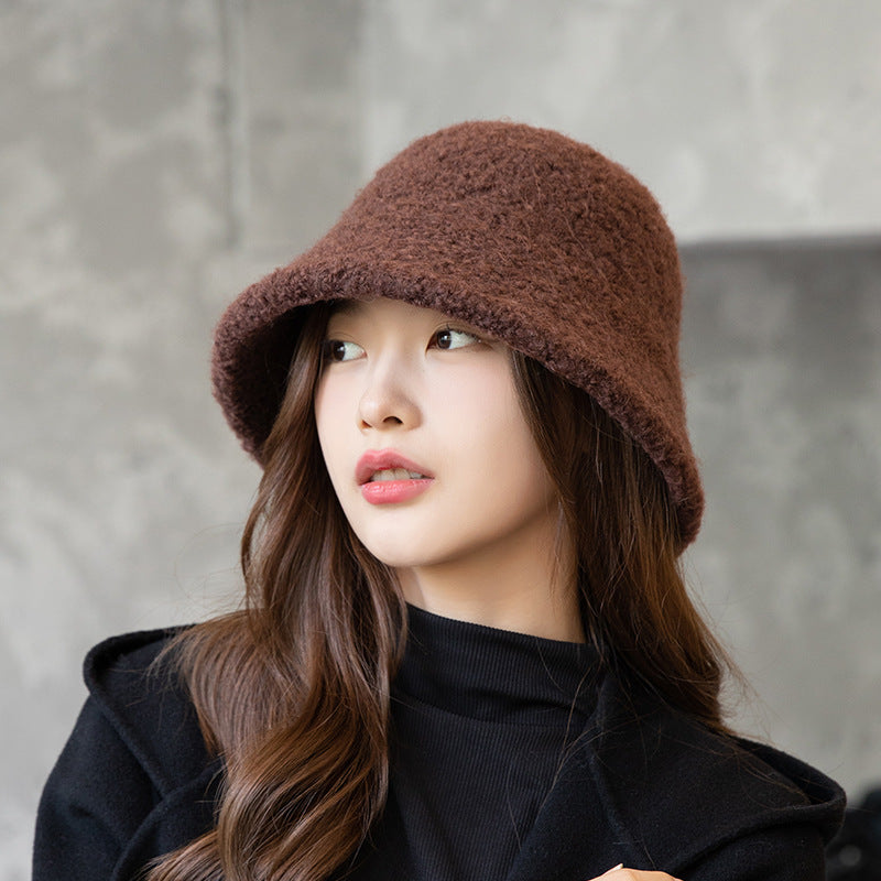 Women Winter Solid Korean Style Wool Hat