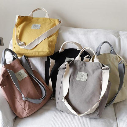 Vintage Upcycle Casual Patchwork Large Canvas Shoulder pink Bag