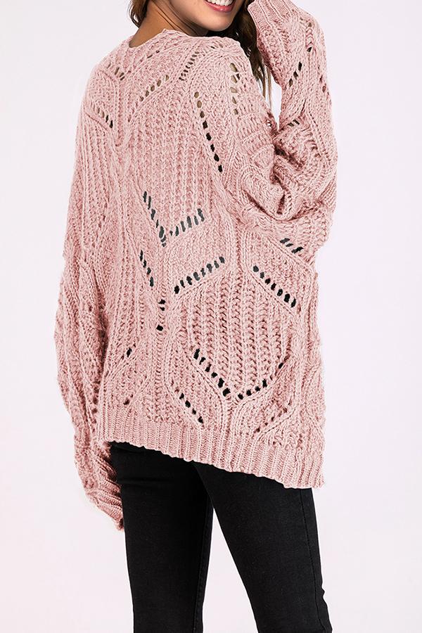 Solid Color V Neck Sweater