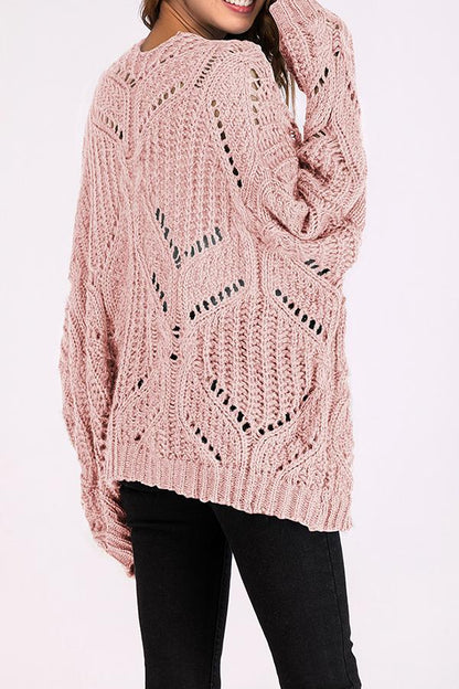 Solid Color V Neck Sweater