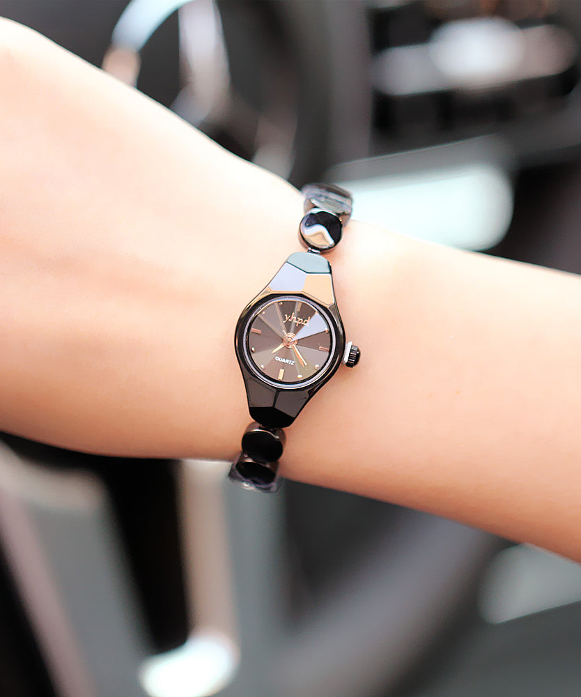 Stylish Purple Alloy Crystal Quartz Movement Watches
