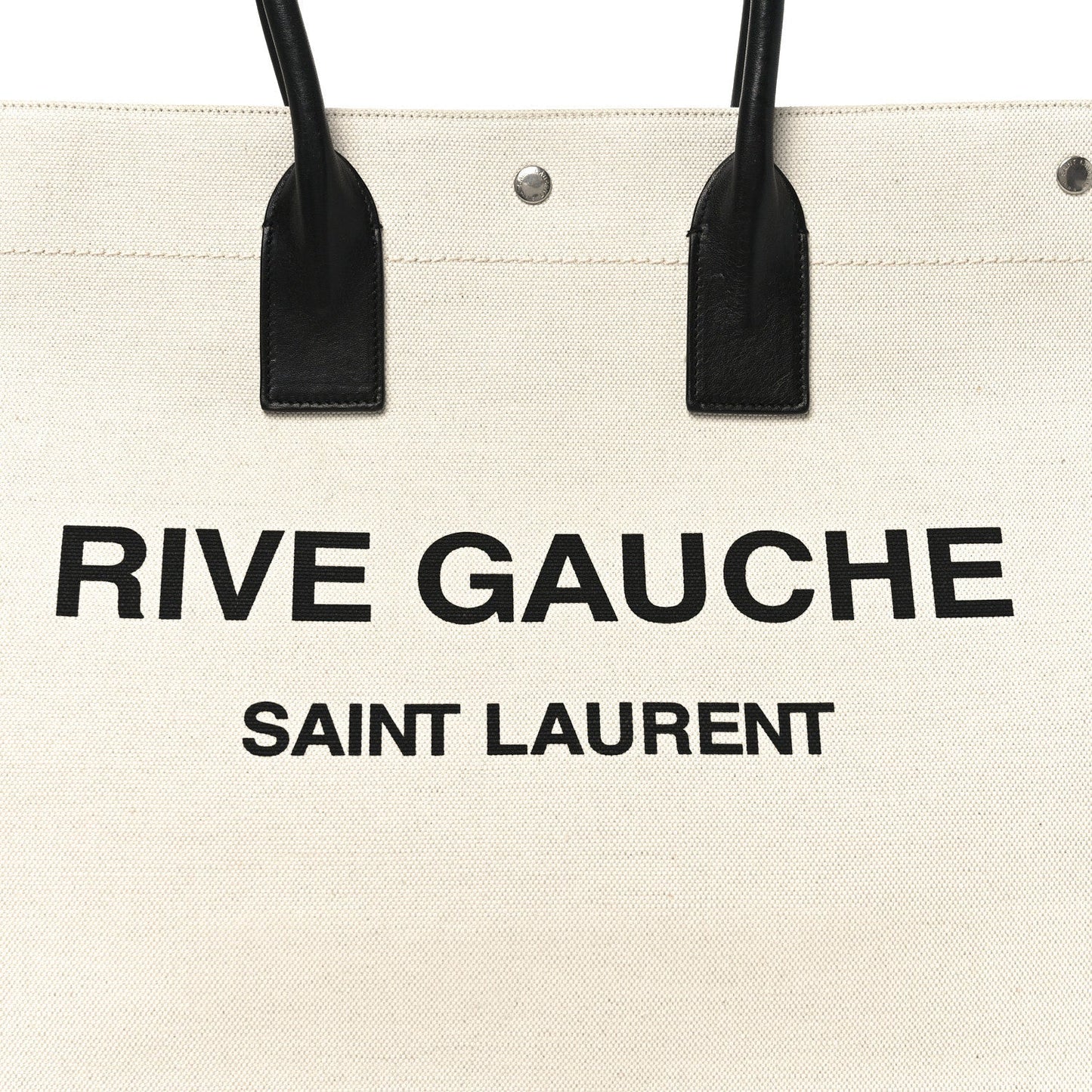 Linen Calfskin Rive Gauche Tote Optic White