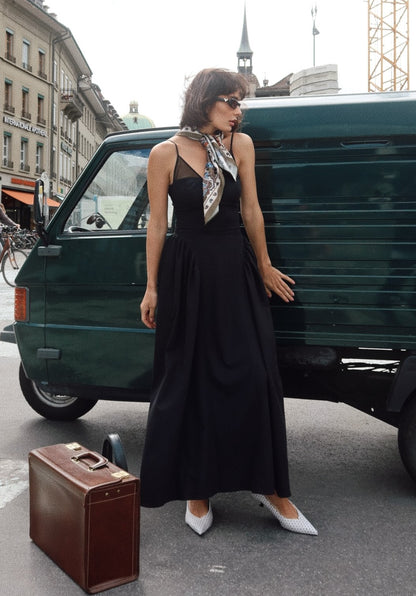 Sexy Strap Stitching Solid Color Dress