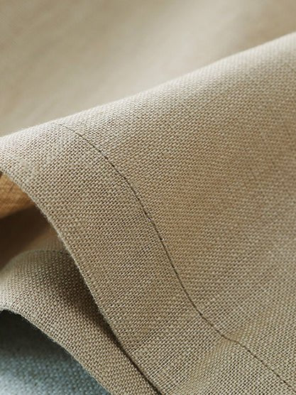 Casual A-Line Plain Mid-Length Linen Skirt