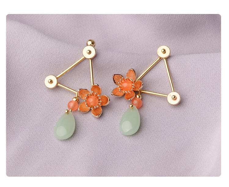 Niche Design Asymmetric Ear Clip Triangular Simple Earrings