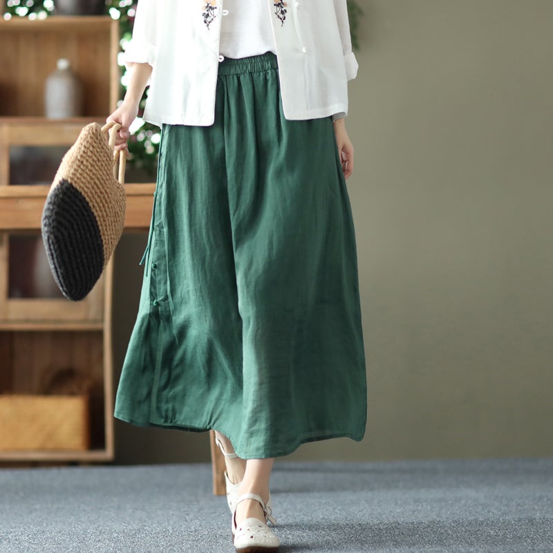 Cozy Linen Retro A-Line Casual Skirt
