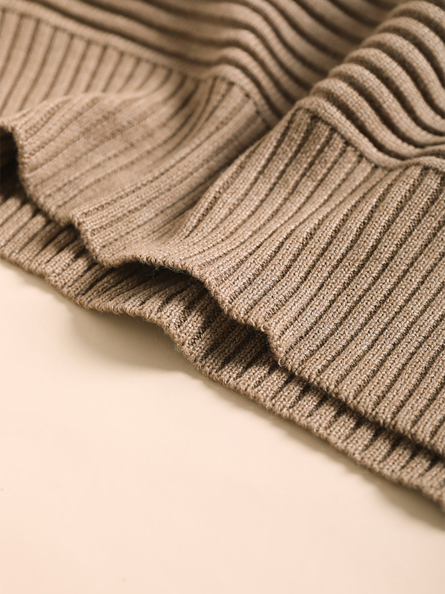 Women Turtleneck Half Sleeve Loose Pullover Sweater