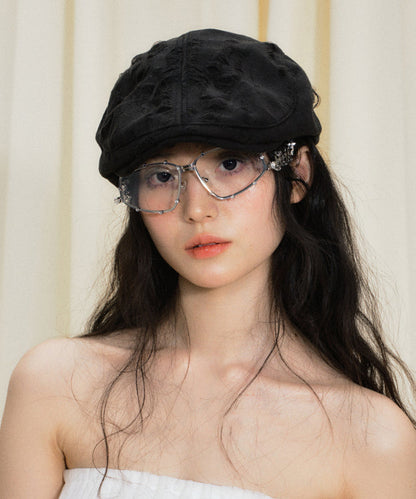 Chic Black Ripped Versatile Breton Hat