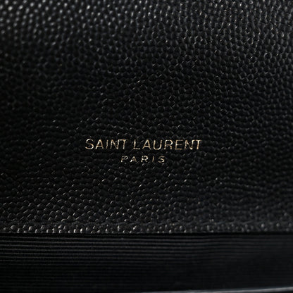 Grain De Poudre Textured Mixed Matelasse Triquilt Small Monogram Satchel Black