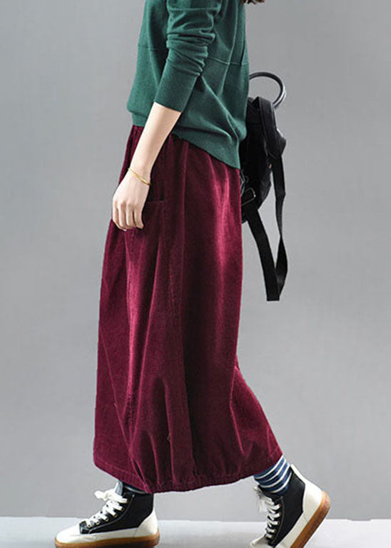 Mulberry Corduroy A Line Skirts pockets