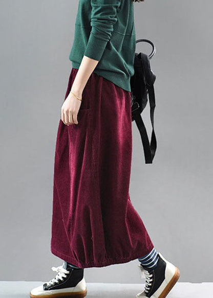 Mulberry Corduroy A Line Skirts pockets