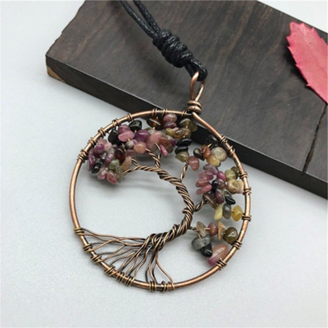 Tree Shape Roung Meatl Vintage Necklace