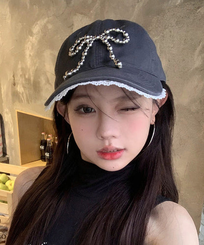 Chic White Lace Bow Versatile Baseball Cap Hat
