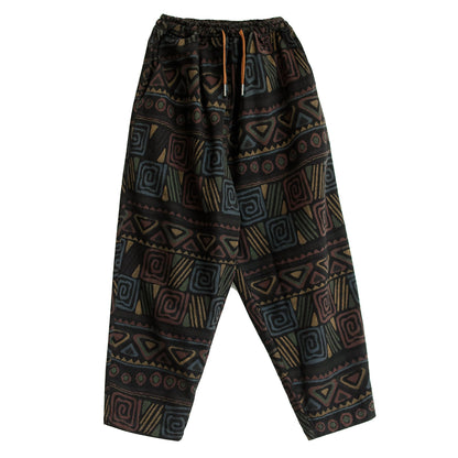 Women Retro Print Autumn Loose Casual Jeans