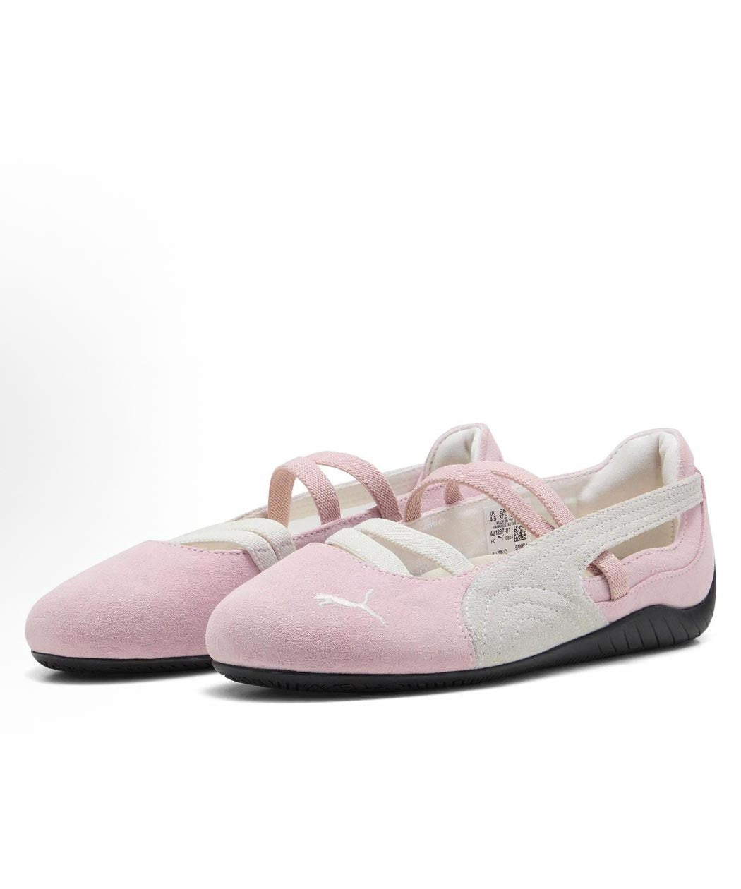 Black Pink Suede Flat Shoes For Women Splicing Buckle Strap