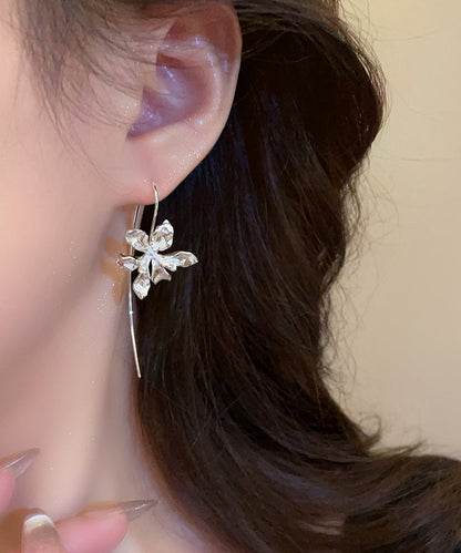 Original Design Gold Alloy Iris Hoop Earrings