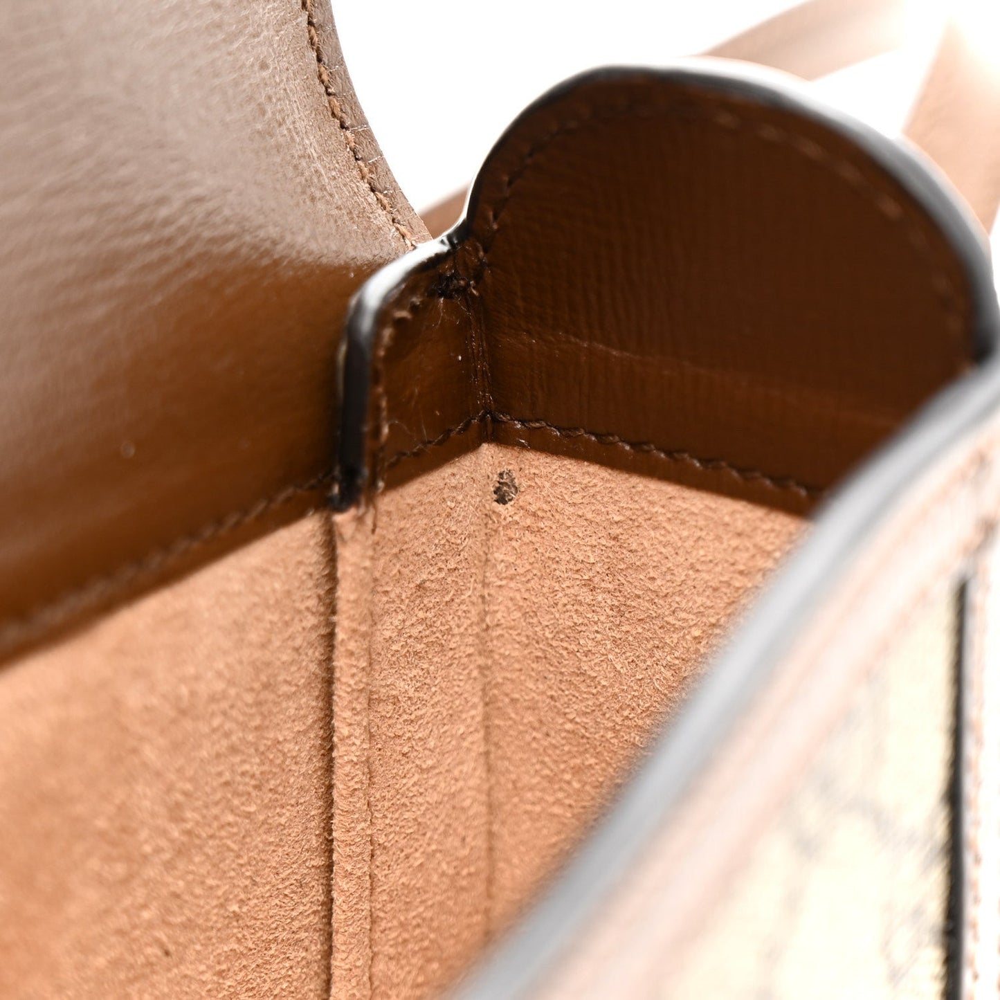 GG Supreme Monogram Mini Horsebit 1955 Shoulder Bag Beige Brown Sugar