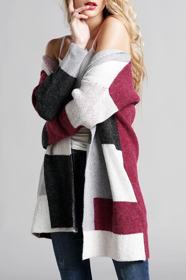 Knit Multi color Long Sleeve Cardigan