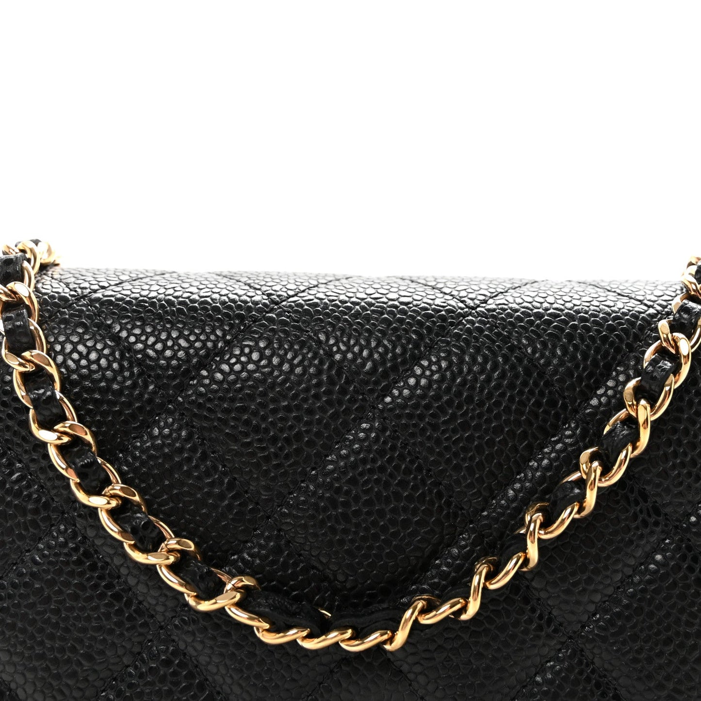 Caviar Quilted Wallet On Chain WOC Black
