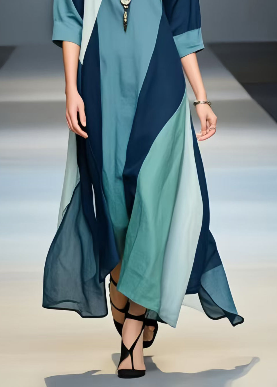Casual Multicolour Asymmetrical Design Cotton Holiday Dress Summer