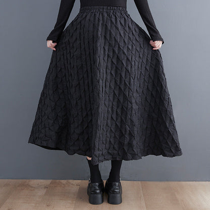 Fish Scale Print Oversized Panelled Skirt
