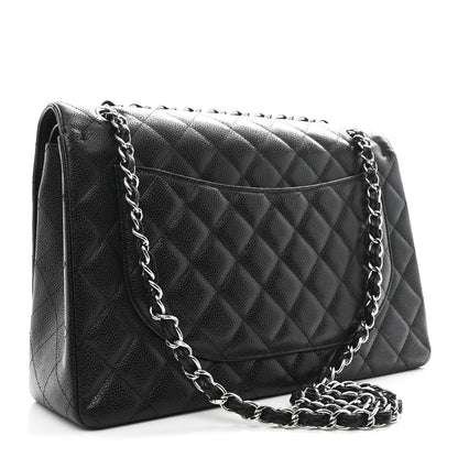 Caviar Quilted Maxi Double Flap Black