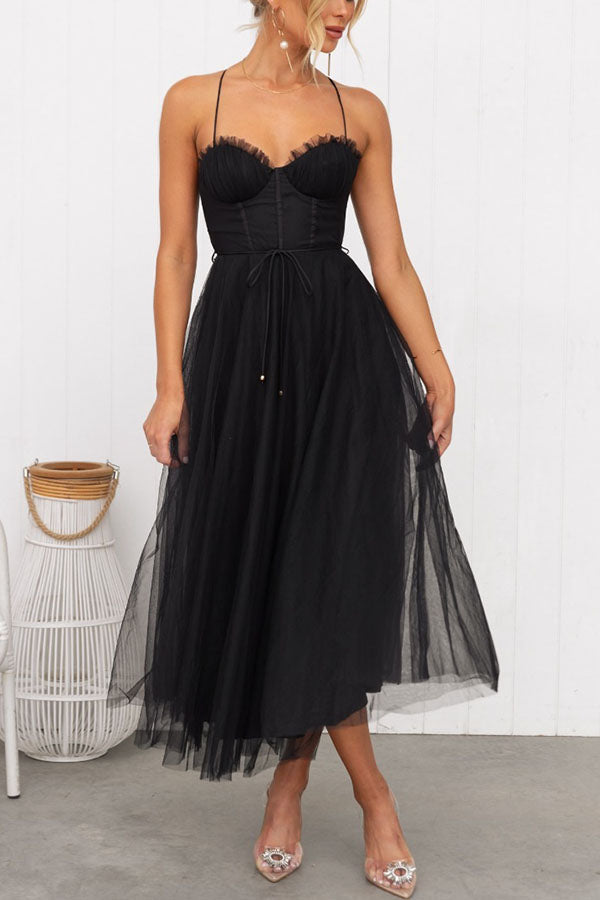 Pink Modern-day Princess Chiffon Suspenders Party Maxi Dress