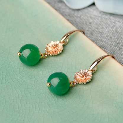 Daisy Green Onyx Earrings