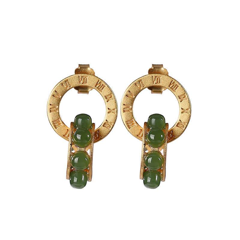 Women Retro Silver Simple Letter Ear Studs(2 Pieces)