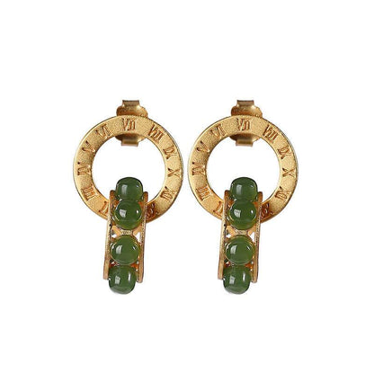 Women Retro Silver Simple Letter Ear Studs(2 Pieces)