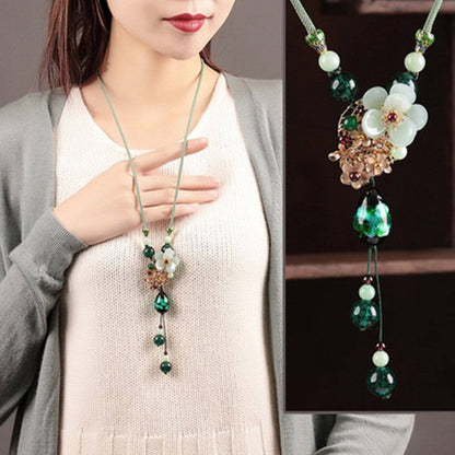 Women Retro Ornament Chain Simple Pendant Accessories Necklace