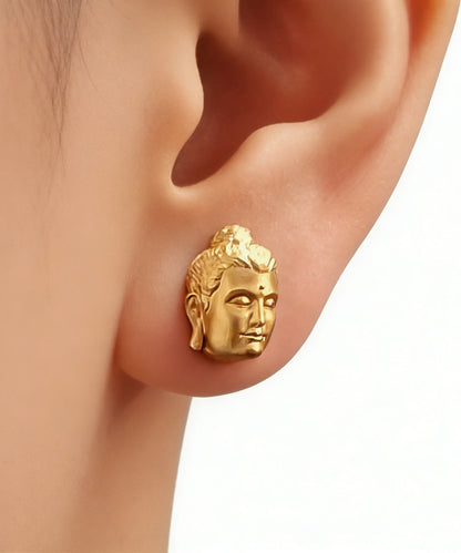 Original Design Silver Gold-Plated Buddha Earrings