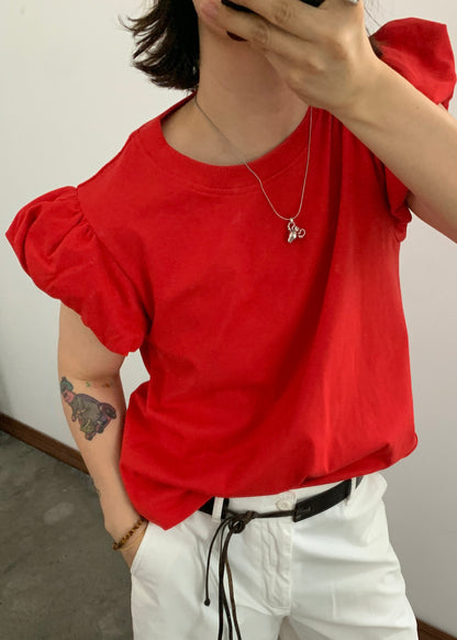 Black Solid Cozy Cotton T Shirts O Neck Short Sleeve