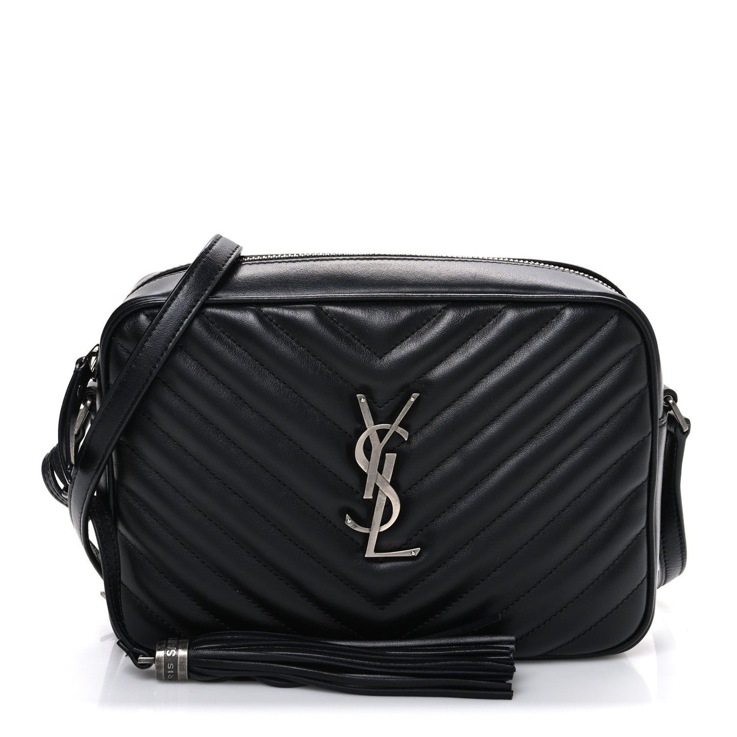 Calfskin Matelasse Monogram Lou Camera Bag Black