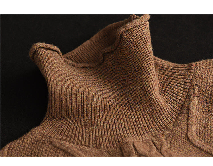 Vintage Twist Knit Turtleneck Vest