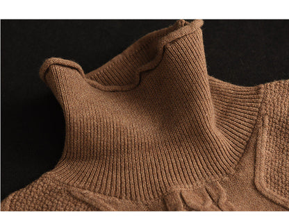 Vintage Twist Knit Turtleneck Vest