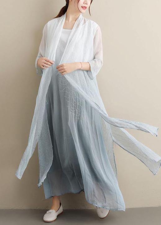 Simple O Neck Two Pieces Summer Clothes Women Fabrics Gradient Grey A Line Dress