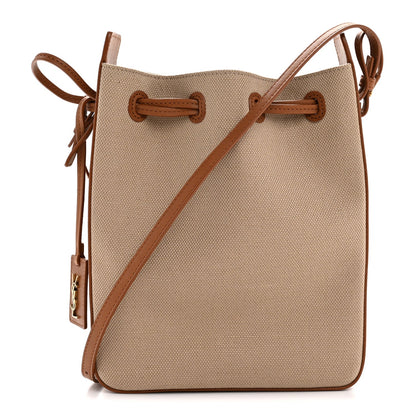 Canvas Calfskin Small Bucket Bag Desert Dust Brick