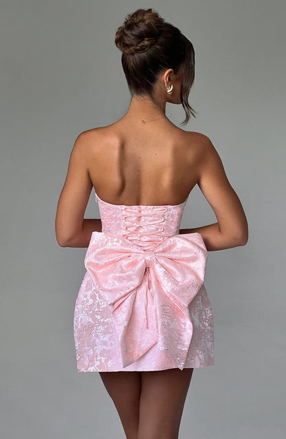 Elenora Mini Dress - BLUSH/IVORY