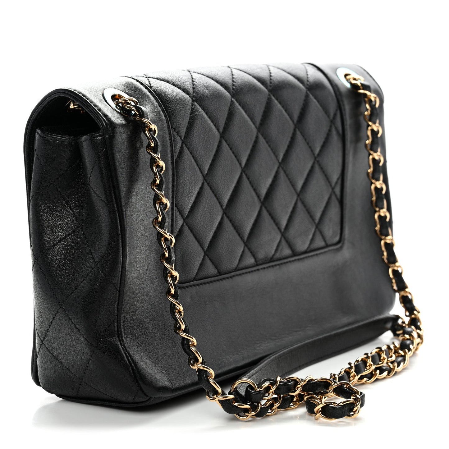 Sheepskin Quilted Vintage Mademoiselle Flap Black