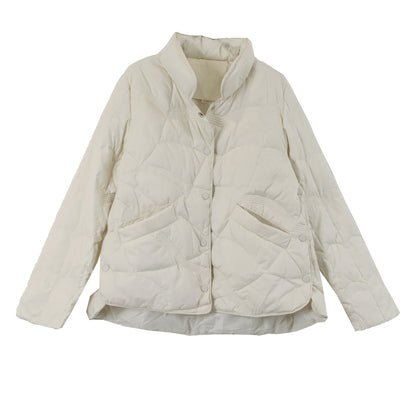 Winter Retro Casual Solid Warm Down Coat