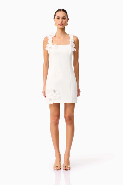 Chantelle Floral Mini Dress in White