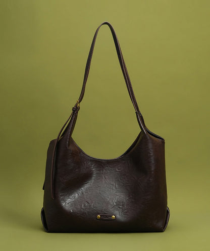 New Retro Large Capacity Solid Durable Faux Leather Women Handbags