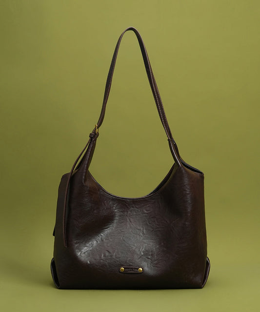 New Retro Large Capacity Solid Durable Faux Leather Women Handbags