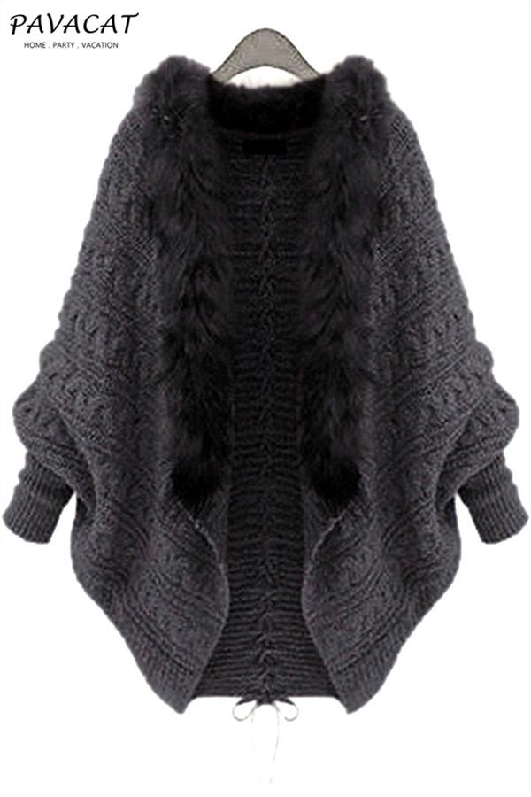 Buffy Faux Fur Cable Knit Cardigan